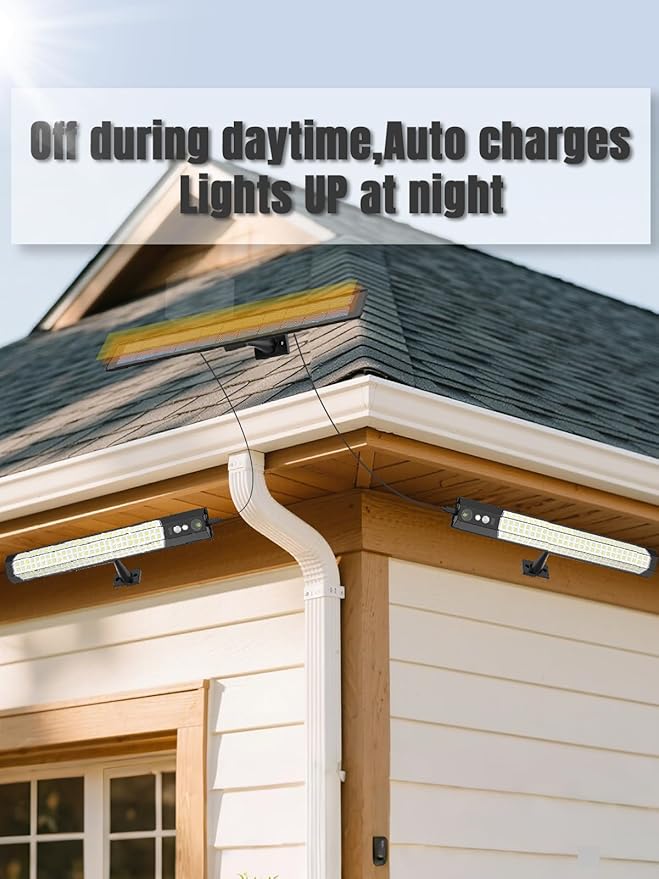 Solar sensor lights 2 pack, outdoor high-brightness lighting, motion sensor sensing, independent solar charging panel, detachable handheld lighting, safety lights suitable for porches and courtyards