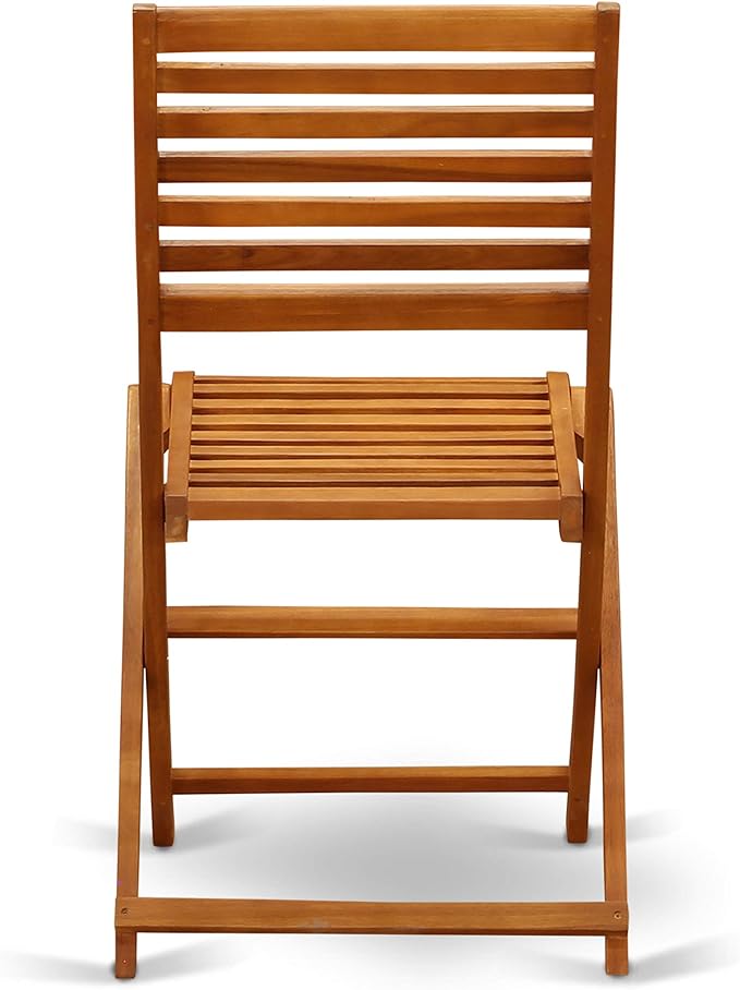 East West Furniture DEBS9CWNA 9 Piece Outdoor Patio Dining Sets Includes a Rectangle Acacia Wood Table and 8 Folding Side Chairs, 40x72 Inch, Natural Oil
