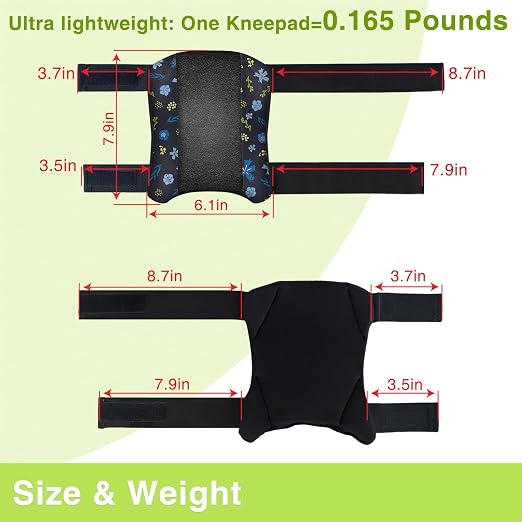 Garden Knee Pads for Women, Lightweight Waterproof KneePads for Gardening, Anti Slip Leather Foam Padding Kneeling Pads for Flooring and Carpet Cleaning, House work, Gardening Maintain, Knee Protector, Blue Flower