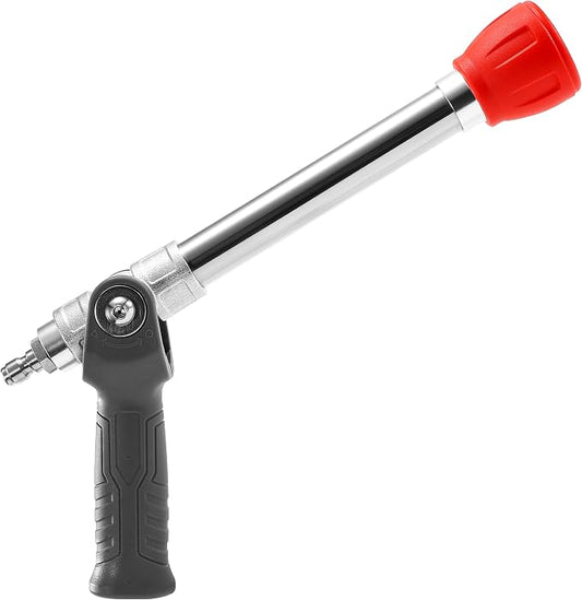 Adjustable Pressure Washer Long Range Nozzle - 2 Mode Shooter Tip with 12" Stainless Steel Lance, 1/4" Quick Connect, Power Washer High Reach Spray Nozzle
