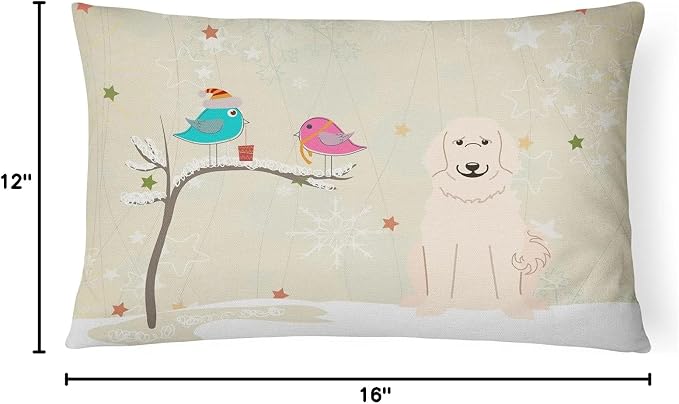 Caroline's Treasures BB2555PW1216 Between Friends Great Pyrenees Canvas Fabric Decorative Pillow 100% Machine Washable Pillow, Indoor or Outdoor Decorative Throw Pillow for Couch, B