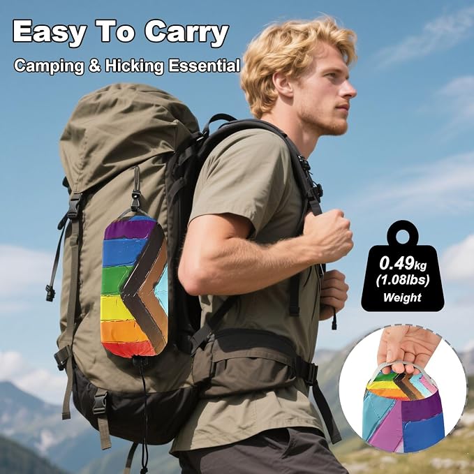 Progress Pride Flag Rainbow Flag Outdoor Hammocks with Portabl Carry Bag Backyard Hammock for Indoor Outdoor Patio