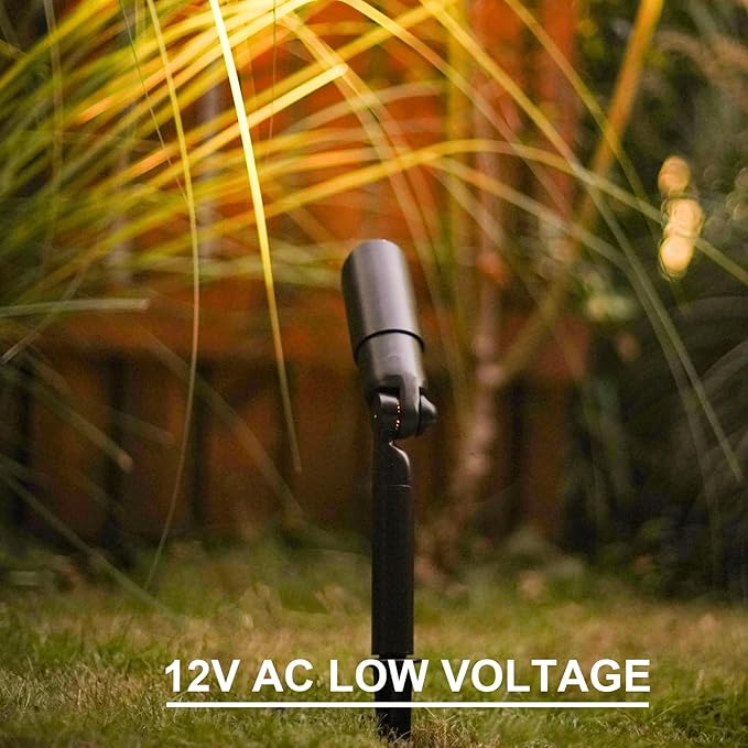 GOODSMANN Low Voltage Landscape Lighting Floodlight & Spotlight 3W LED 200 Lumen with Replaceable Bulbs 3000K Warm White 12V AC Tree Lights Garden Up Light Hardwired Lighting with Cable Connector