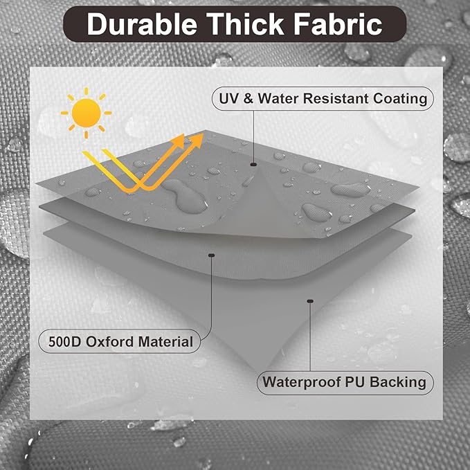 PureFit Outdoor Sectional Sofa Cover Waterproof L Shaped Patio Furniture Covers for Deck, Lawn and Backyard, 104”x83” Right Facing, Gray