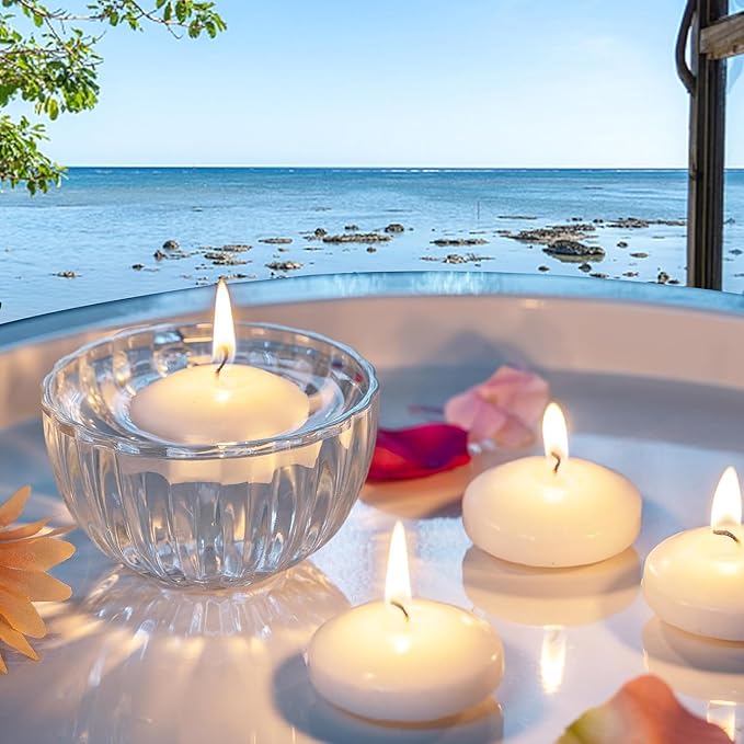 72 Pack 2-Inch Floating Candles - Perfect for Weddings and Events - White