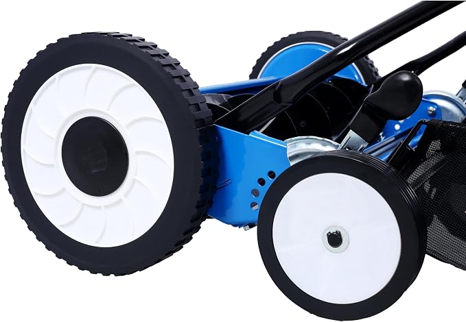 20" Push Reel Lawn Mower with 5 Blades & Collection Hopper