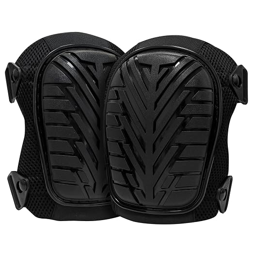Gute Work Knee Pads TPE Shield Gel Core 1 Pair Breathable Mesh | Black,900D Oxford Fabric,Hard Shell,Breathable 3D Mesh,Quick-Release Buckles,Non-Slip,For Construction,Gardening,Flooring