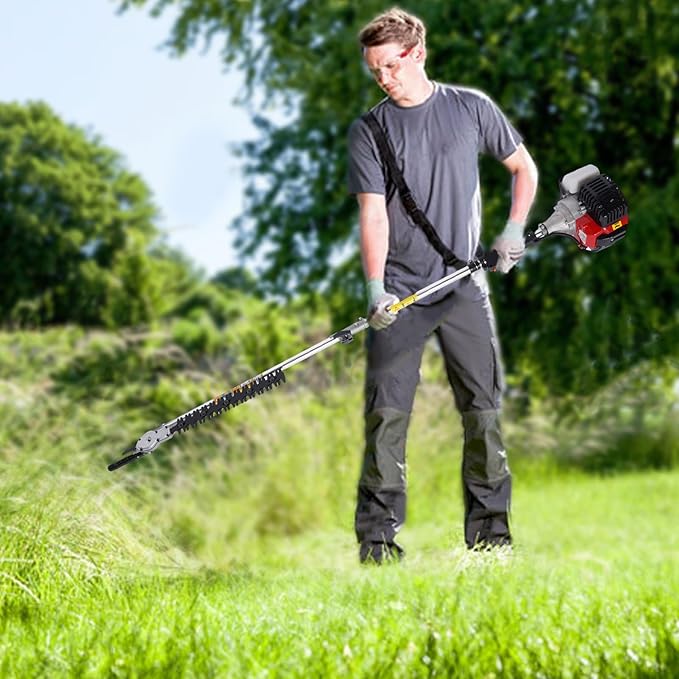52CC Gas Weed Wacker,3 in 1 Cordless Grass Trimmer Gasoline Lawn Mower Engine, Gas Powered Weed Eater String Trimmer with 6500-8500r/Min