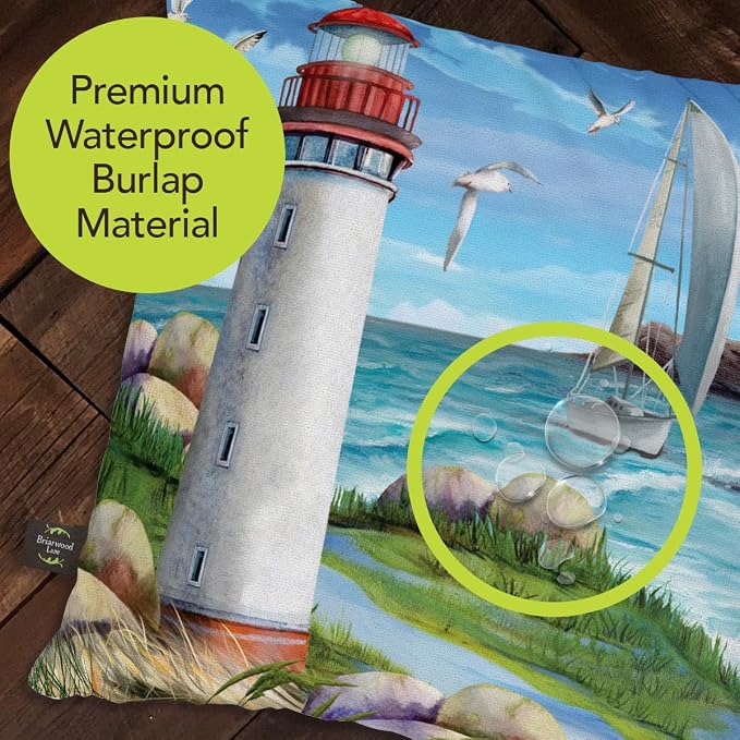 Briarwood Lane Summer Indoor/Outdoor Pillow 17x17 Coastal Lighthouse for Summer Pillow