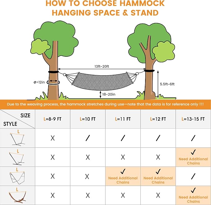Lazy Daze Hammocks 13 FT Extra Large 2+ Person Caribbean Rope Hammock, Hand Woven Polyester XL Hammock with Spreader Bars, for Outside Outdoor Backyard Patio Poolside, 500 LBS Capacity, Brown