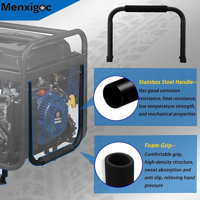 Portable Generator WGen5300 Series Never-Flat Wheel and Handle Kit Outdoor Power Equipment, Compatible with WGen5300DF and WGen5300DFc