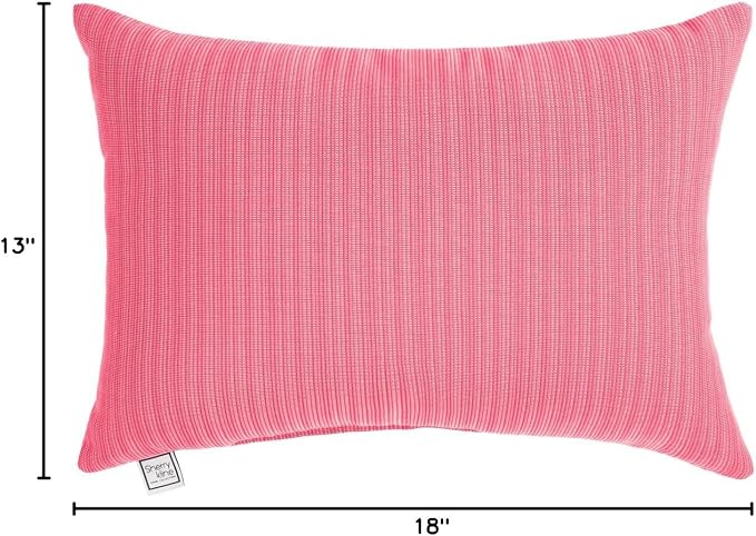 Sherry Kline Island Breeze Indoor/Outdoor Boudoir Filled Pillow, 13"x 18", Hot Pink 2 Count