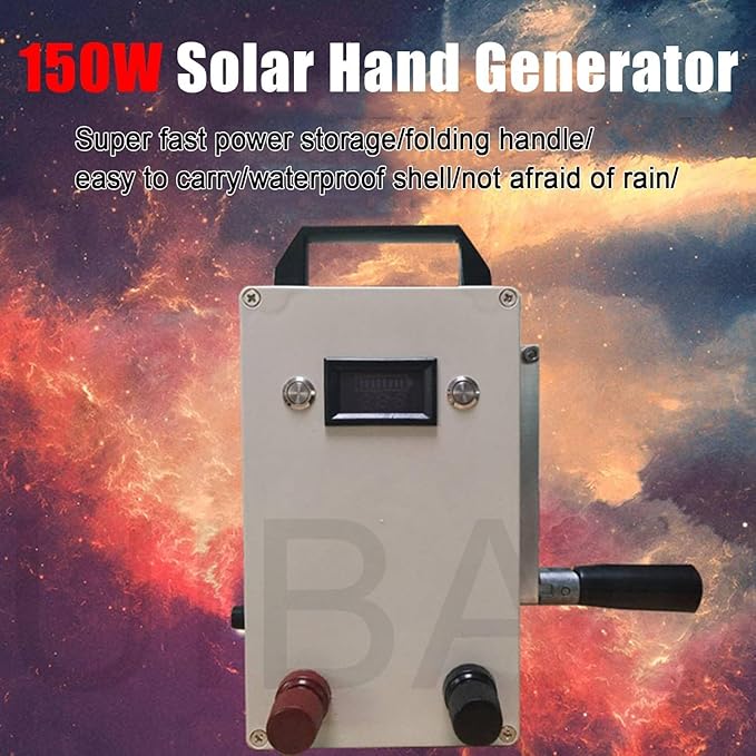 150w Hand-Cranked Generator, Solar Power Supply,Portable Manual Hand Generator, with USB Plug AC110V/220W Emergency Power Generator USB Charging for Emergency, Camping
