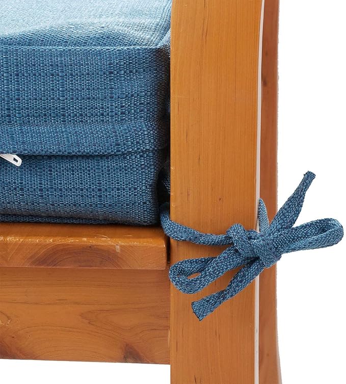 FUNHOME Outdoor Bench Cushion Cover 42 x18 x 3 inch,Water Resistant Cover with Zipper&Ties,Fade-Resistant Slipcover,Patio Porch Swing Cushion Cover Replacement Only,No Insert(Light Blue)