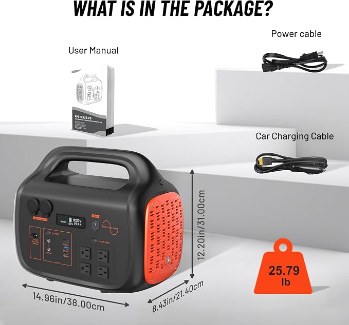 STARY LINE Phantom Series 1800W Portable Power Station (1024Wh) for Home Backup & Camping – Velocity Red, Listed