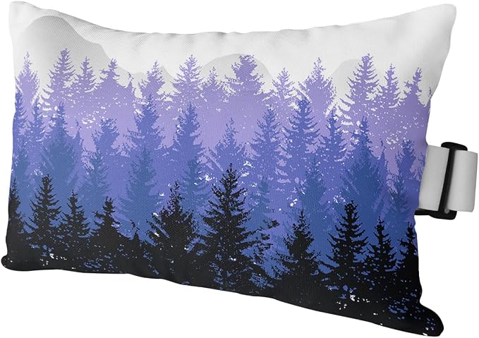 Outdoor Pillows Covers with Inserts Fall Forest Silhouette Purple Art Oil Painting Waterproof Pillow with Adjustable Strap Throw Pillows for Patio Furniture Recliner Lounge Chair, 11x16 inch, 1PCS