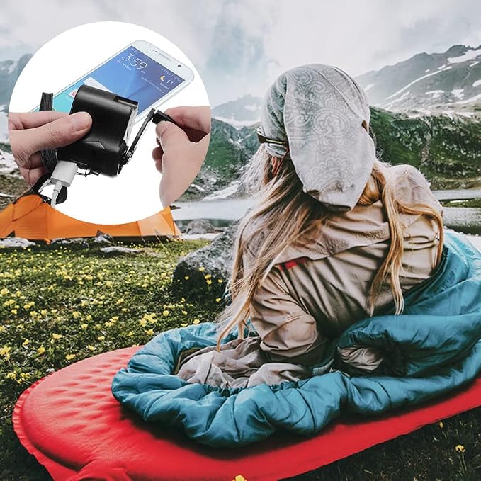 Hand Crank Generator, 5V USB Hand Crank Charger for Cell Phone, Emergency Camping Outdoor Mobile Phone Charging