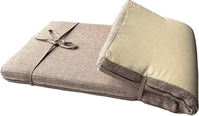 40x12 Inch Piano Bench Cushion w/ Washable Cover for Indoor Furniture,Khaki | Non slip high density foam bench seat cushion for kitchen dining room,shoe storage, entry way,window, settee