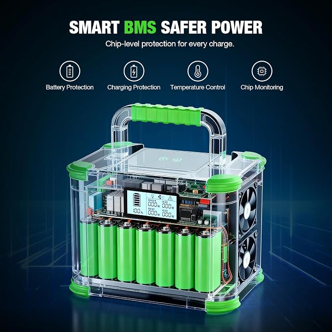EBL Portable Power Station 288.6Wh 330W Solar Generator Pure Sine Wave AC Output (600W Peak) with 5W Wireless Charger, SOS LED Light & Multi-Port Design for Camping Home Emergency RV CPAP