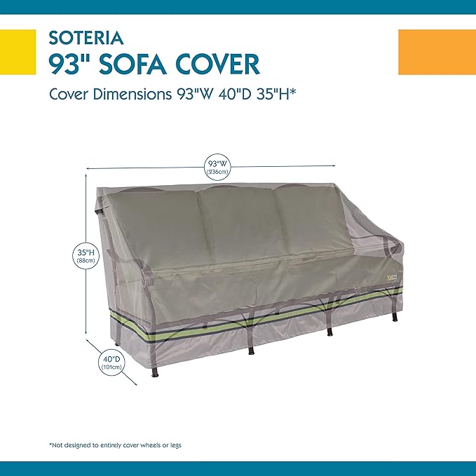 DUCKCOVERS® Soteria Water-Resistant 93 Inch Patio Sofa Cover, Patio Bench Cover