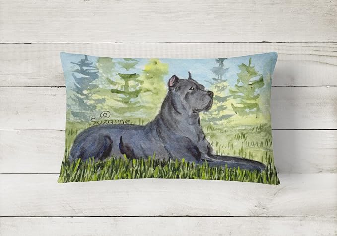 Caroline's Treasures SS8682PW1216 Cane Corso Canvas Fabric Decorative Pillow Machine Washable, Indoor Outdoor Decorative Pillow for Couch, Bed or Patio, 12HX16W