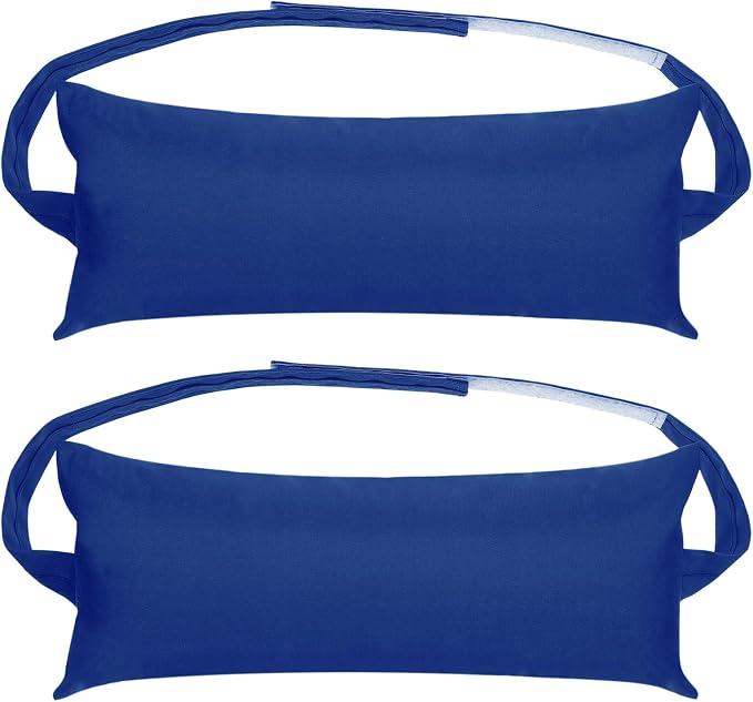 PATIKIL Outdoor Chaise Pillows, 2 Pack Lounger Pillow Waterproof Resistant with Adjustable Elastic Strap for Recliner Office Beach Chair, Blue