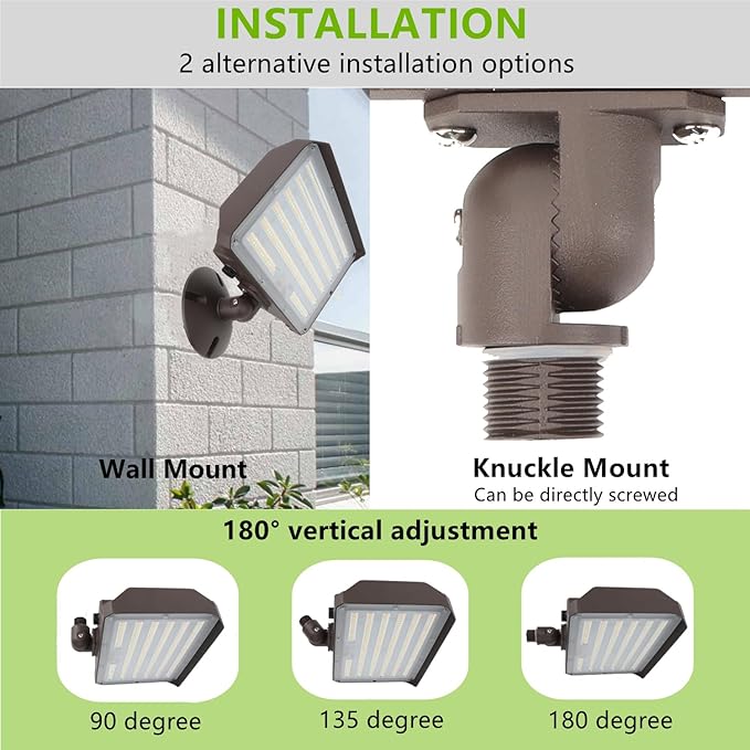 120W Outdoor LED Flood Light Dusk to Dawn with Knuckle, 16800LM 1000W Equivalent, 100-277V 5000K Daylight, ETL Commercial LED Flood Light Fixture, Outdoor Security Lighting for Landscape/Parking Lot