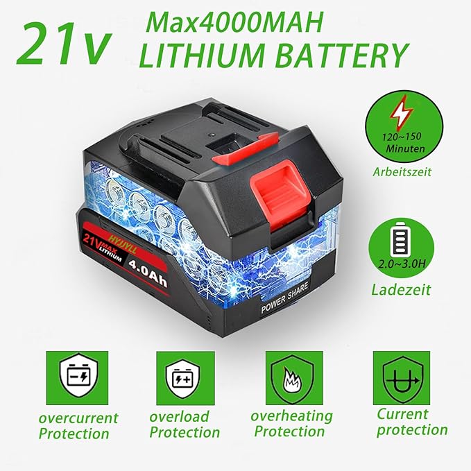 Weed Wacker, 21V Electric Cordless Weed Eater 2×4.0Ah Battery-Powered with 3 Types of Blades, Adjustable Cutting Angle & Height, 3-in-1 Stringless Grass Trimmer, Brush Cutter for Lawn Yard Garden