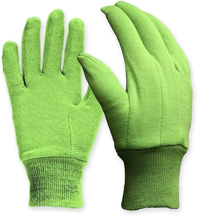 Digz Cotton Jersey Garden Gloves, Green, Medium