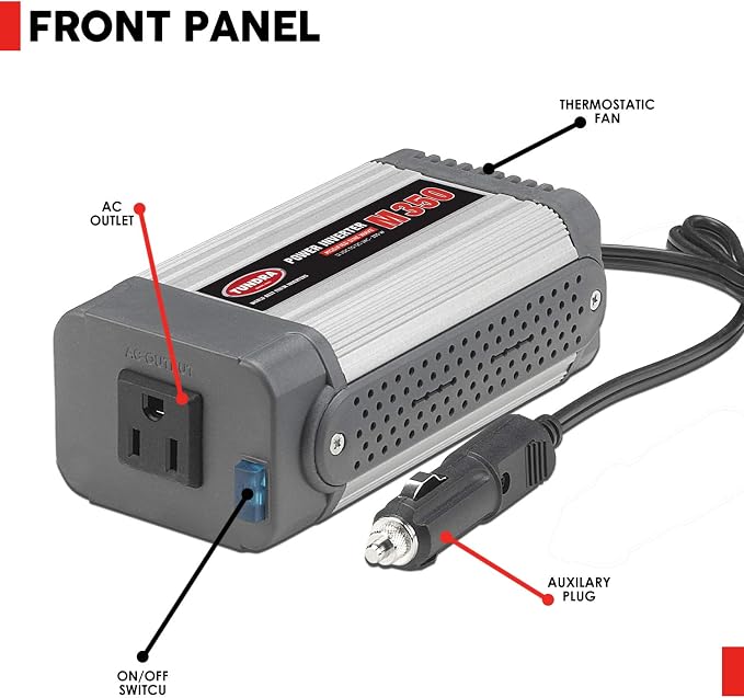 Tundra M Series - Truck Power Inverter - Modified Sine Wave 350W / 12 Volts DC to 120 Volts AC - M350