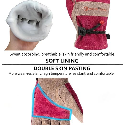 Leather Gardening Gloves for Women-Best Gift for Gardeners.Pink M | Welding, Construction, Chainsaw, Farm, Weeding Gloves, Cowhide, Soft Lining, Breathable, Utility, Firm Grip, Wear Resistant