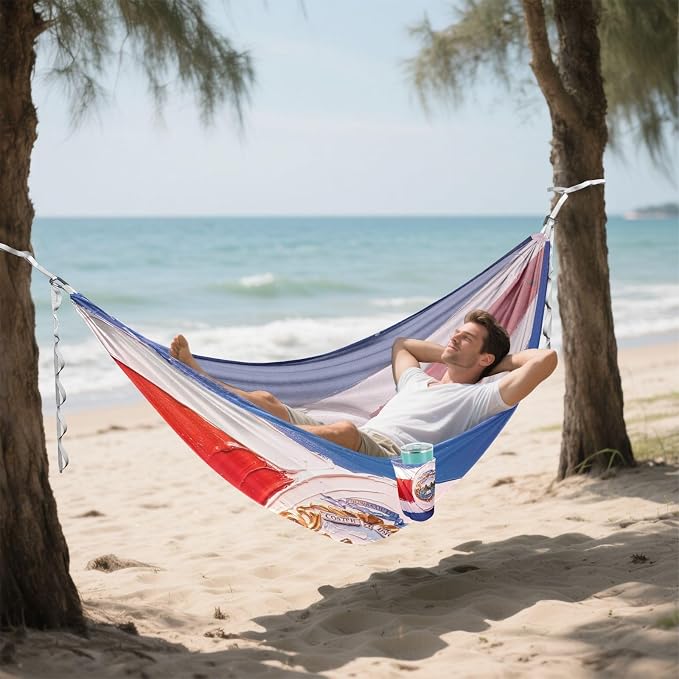 Costa Rica Flag Blue Red Outdoor Hammock with Hanging Rope Backyard Hammock for Outside Patio Garden