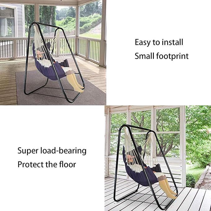Hammock Chair Stand,Heavy-Duty Steel Hammock Stand,Swing Stand for Outdoor Indoor,Hammock Chair not Include,Max Load 220lbs