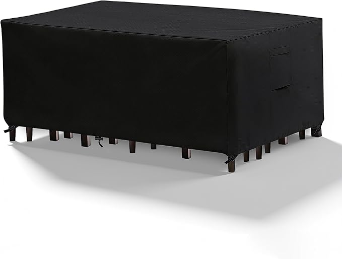 Patio Furniture Covers Waterproof Outdoor Dining Table and Chairs All-Weather Resistant Patio Table Cover for Rectangular Patio Furniture Set 90"L X 62"W X 28"H Black