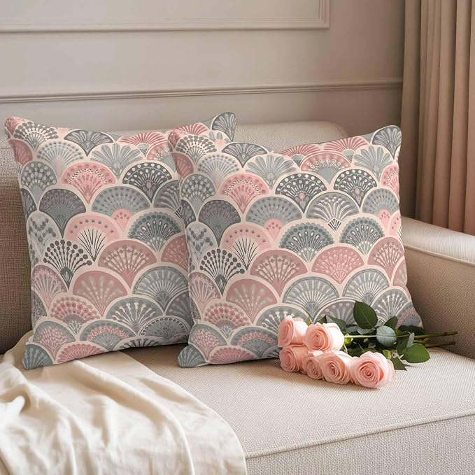 Vintage Ethnic Waterproof Outdoor Pillow Covers Set of 2 Home Decor, Colorful Abstract Geometric Motifs Art Pillowcase Patio Pillow Covers for Couch Bench Furniture Garden 20x20in