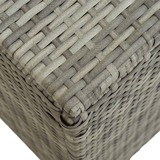 Patio Storage Box Deck Storage Box Outdoor Storage Box Indoor Wicker Storage Bin for Patio Furniture Cushions, Pillows, Garden Tools, Poly Rattan Gray, 78.7"x19.6"x23.6"