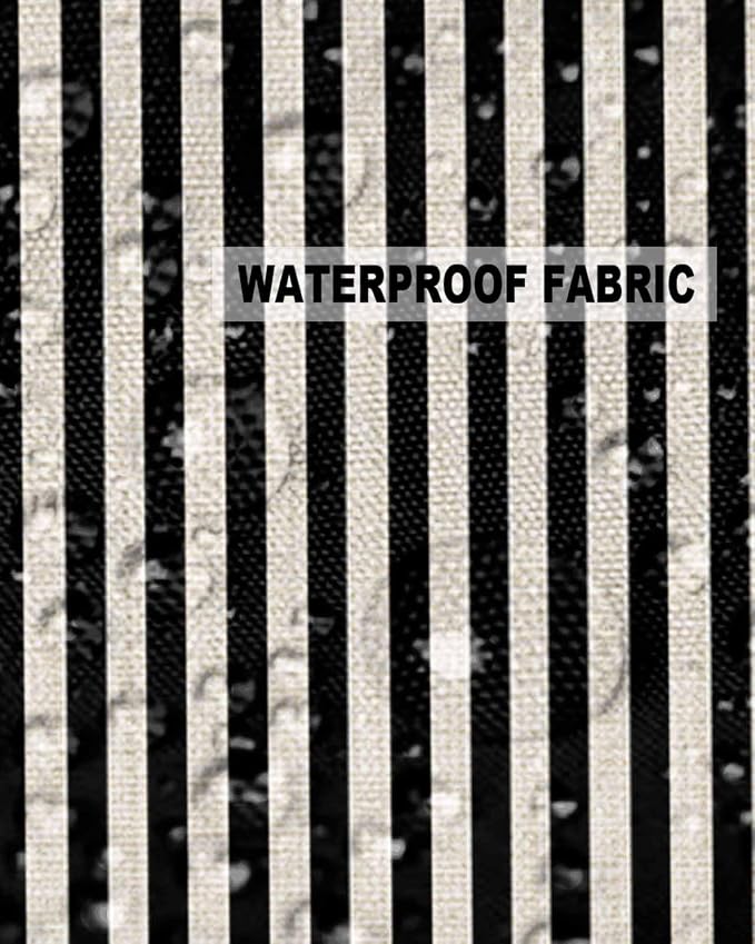 Outdoor Waterproof Throw Pillow Covers Set of 2 Black Stripes Pillowcases 16x16 Inches Linen Classic Vertical Striped Patio Decorative Pillows Cushion Case Patio Pillows for Couch Bed Chair Garden