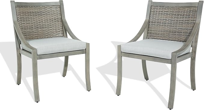 Ulax furniture All-Weather Wicker Patio Chairs – Padded Outdoor Dining Set, Rattan Design (Armless Chairs)
