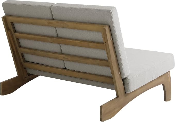Pia Ricoo 1-Piece Patio Furniture Set, Outdoor Loveseat with 4.5-Inch Thick Cushions, All-Weather Outdoor Sofa for Backyard, Deck, Lawn - Light Camel (Split Back)