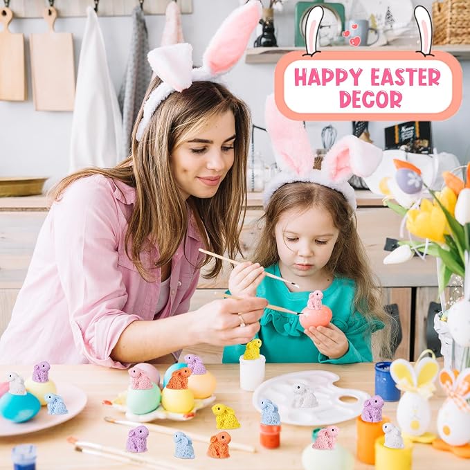600PCS Miniature Resin Rabbit Easter Bunny Figurines for Easter Egg Fillers | 6 Colors Cute Tiny Bunnies Rabbits Animals, Fairy Garden Dollhouse Cake Home Decor Hidden Game