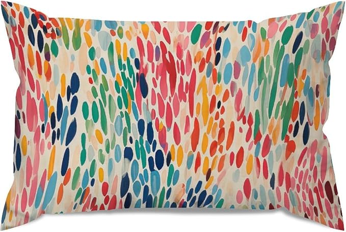 Make It Rain Fiesta Lumbar Support Pillow Case Rainbow Colorful Pillow Case 16x24in Farmhouse Accent Decorative Cushion Cases Home Decor for for Sofa Couch Patio Bedroom Car