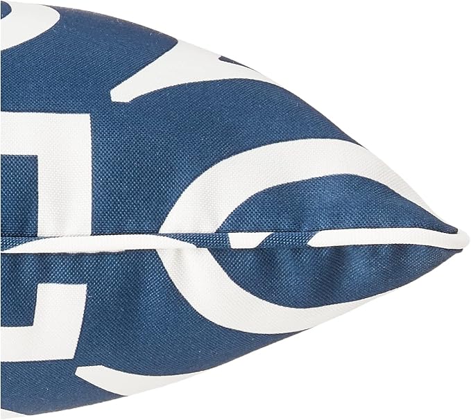 Pillow Perfect Trellis Indoor/Outdoor Throw Pillows, 2 Count, Lumbar - 11.5 x 18.5, Blue Carmody Navy