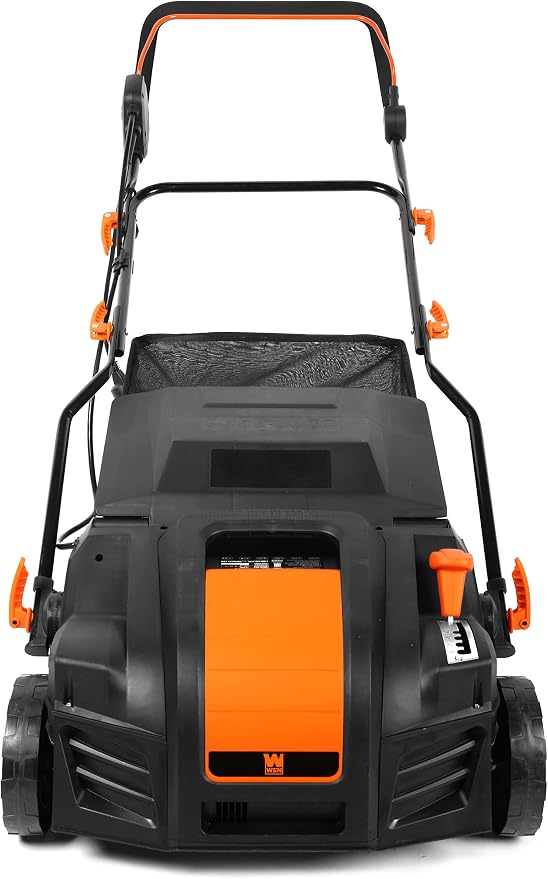 WEN DT1516 16-Inch 15-Amp 2-in-1 Electric Dethatcher and Scarifier with Collection Bag, Black