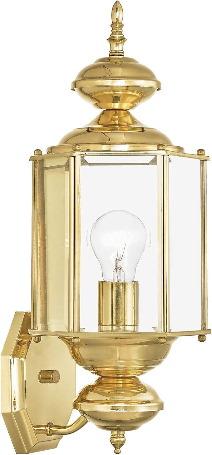 Livex Lighting 2006-02 1-Light Outdoor Wall Lantern, Polished Brass