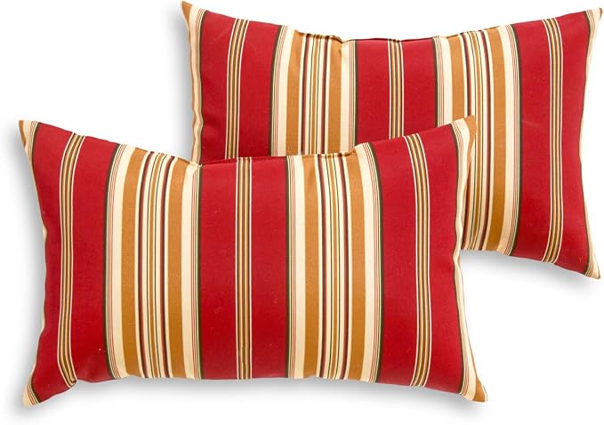 South Pine Porch Outdoor 19x12-inch Rectangle Accent Pillow (Set of 2), Roma Stripe