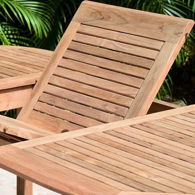 Amazonia Extendable Oval Newcastle Patio Dining Set, 7 Piece, Brown