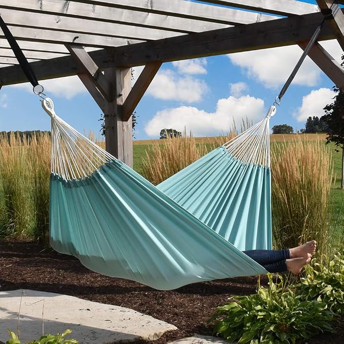 Vivere Double Brazilian Polyester Hammock (Aqua)