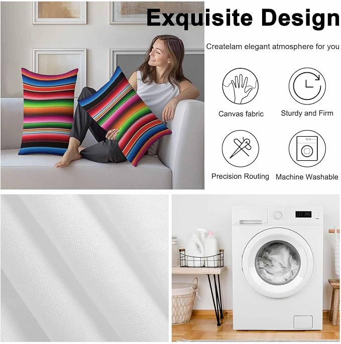 Red Green Blue Striped Outdoor Pillow Covers 20x12 Inch Lumbar Pillow Covers Set of 2 Waterproof Decorative Throw Pillow Cases Modern Abstract Striped Cushion Covers for Patio Furniture Garden Couch