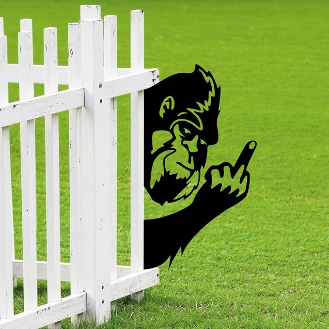 15 Inch Bigfoot Yard Decor, Funny Metal Sasquatch Sign for Fence | Funny Bigfoot metal sign for fences, trees, posts, porches, cabins, garages, yards and man caves