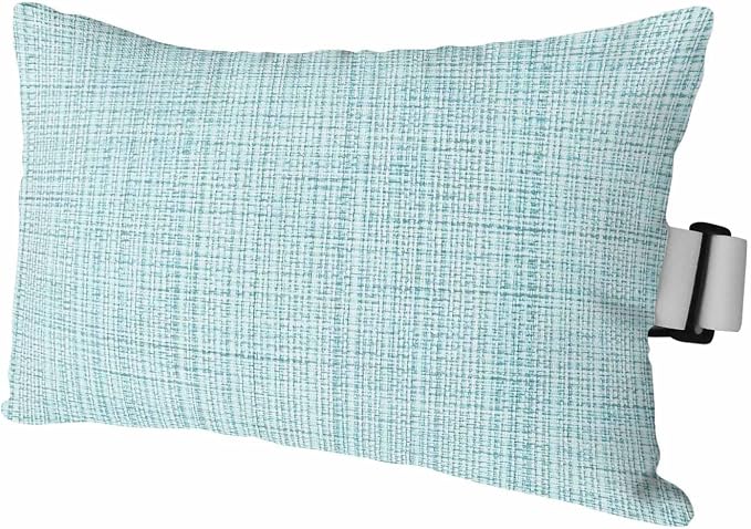 Outdoor Lumbar Pillow Set of 1, Teal Rustic Waterproof Beach Headrest Pillow with Inserts, Vintage Farmhouse Aqua Solid Color Recliner Throw Pillows for Patio Furniture, 12 x 20
